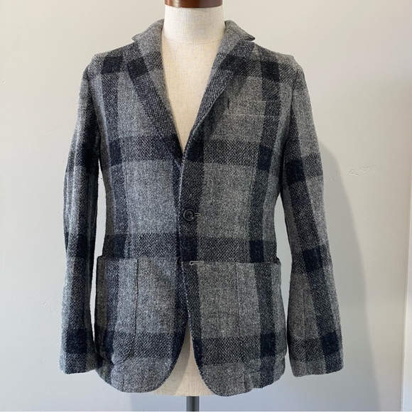 JOURNAL STANDARD x Harris Tweed men’s gray plaid suit, JP M (US ~36S) - Picture 3 of 16